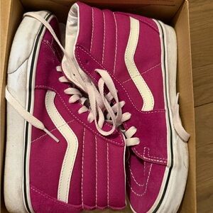 Vans Fuchsia and White High-Tops